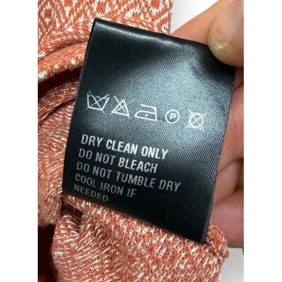 Todd Snyder Cabana Shirt Mens XS Rustic Orange Diamond Linen Cotton Short Sleeve - Picture 7 of 11